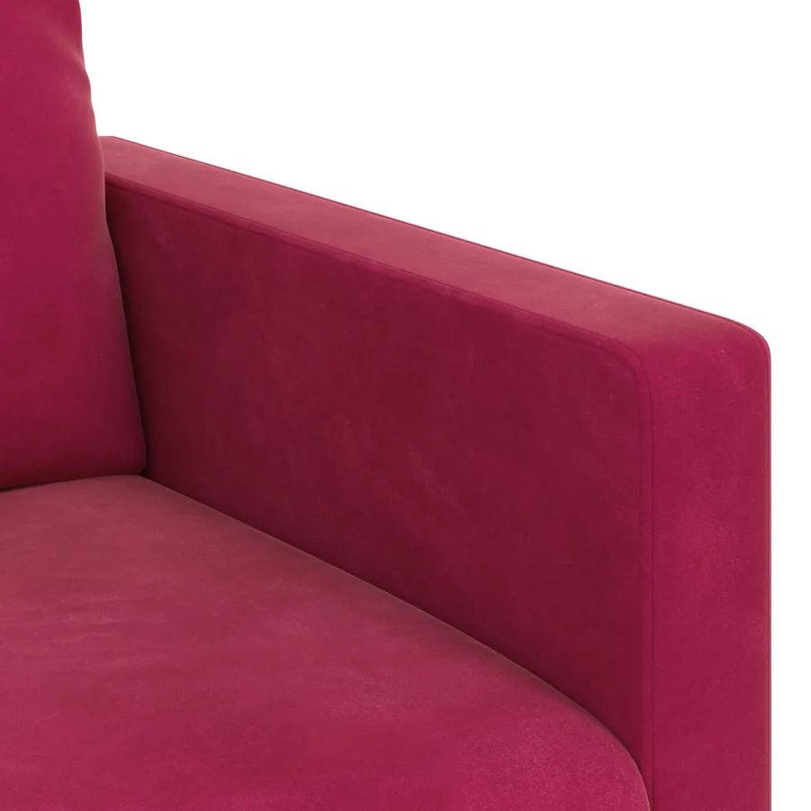 Ensemble de Canapés 2 pcs Bordeaux 138 x 78 x 80 cm Velours - 7