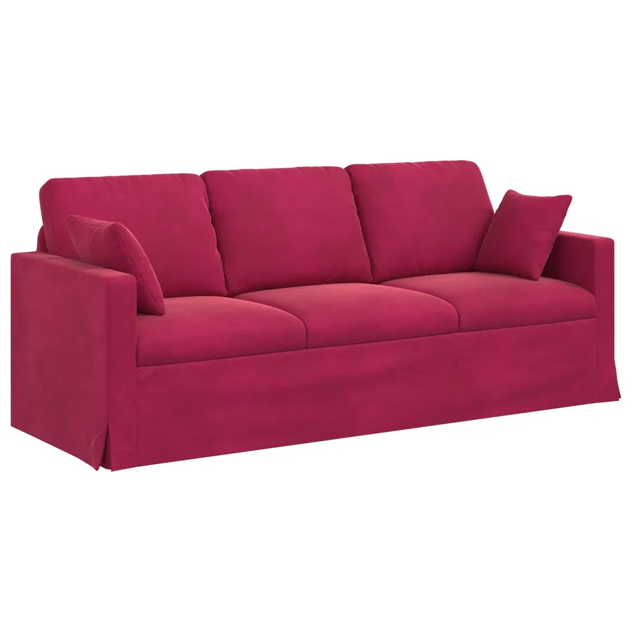 Ensemble de Canapés 2 pcs Bordeaux 198 x 78 x 80 cm Velours - 5