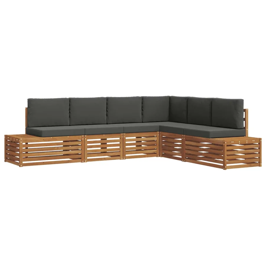 Ensemble de canapés d'extérieur Naturel et Anthracite - 2
