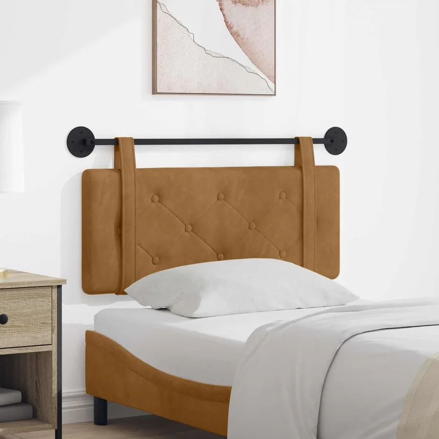 Tête de lit suspendue Marron Velours