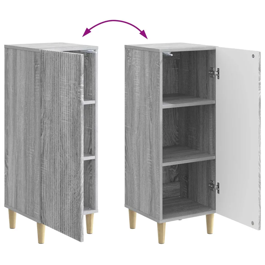Buffet Sonoma gris 33 x 34,5 x 90 cm Bois d'ingénierie - 11