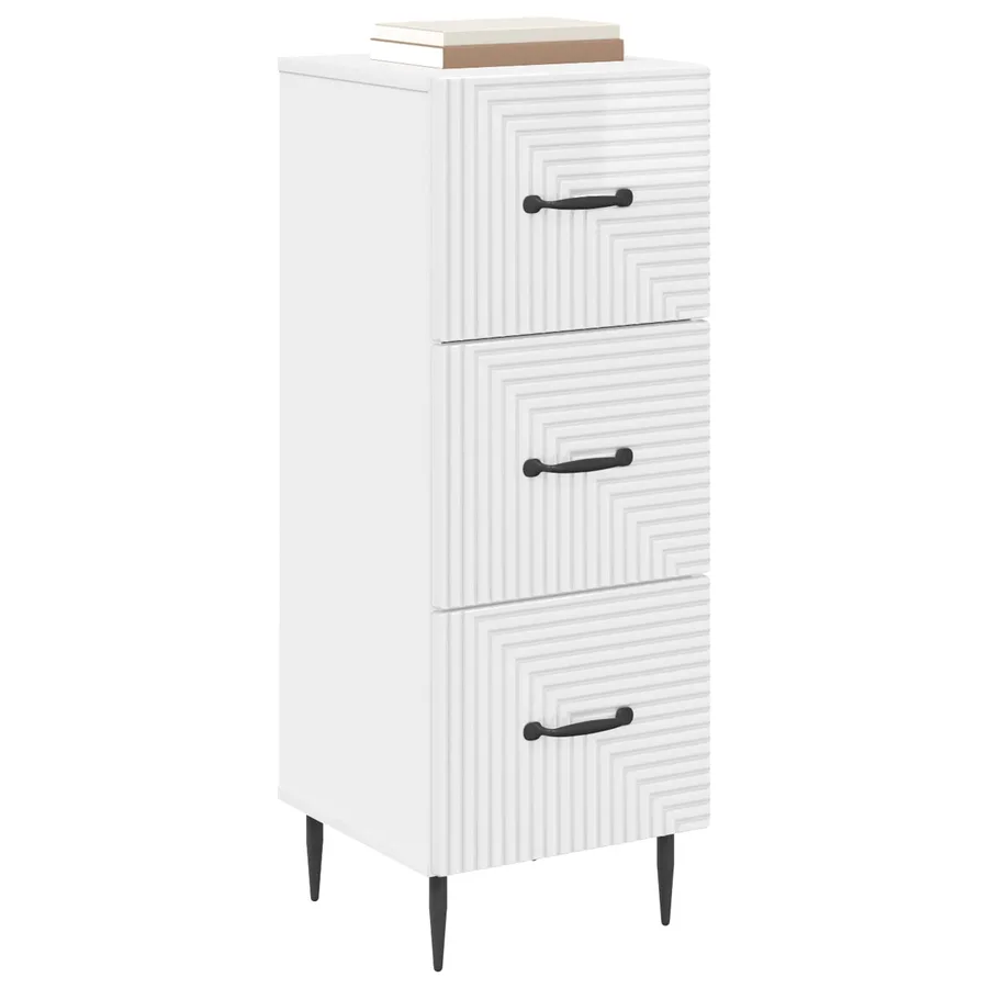 Armoire à tiroirs Blanc brillant 33 x 34,5 x 89,5 cm - 3