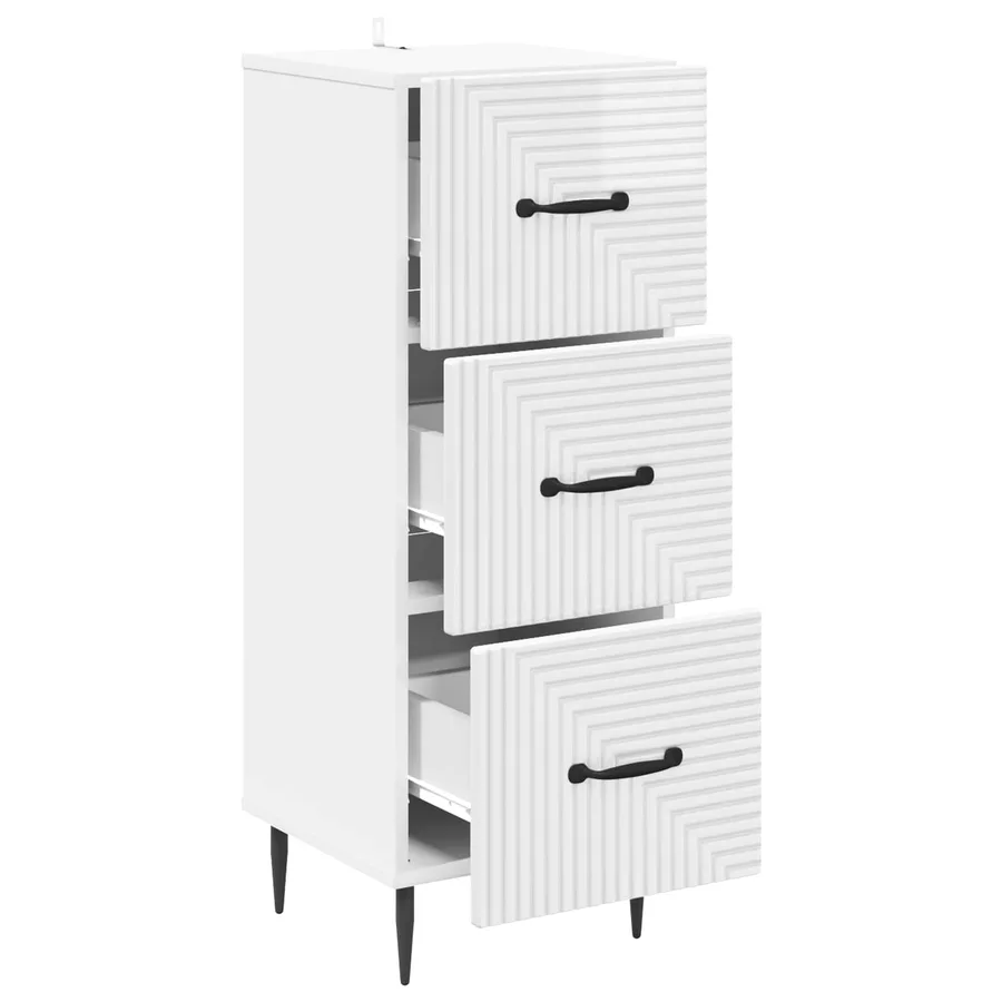 Armoire à tiroirs Blanc brillant 33 x 34,5 x 89,5 cm - 5