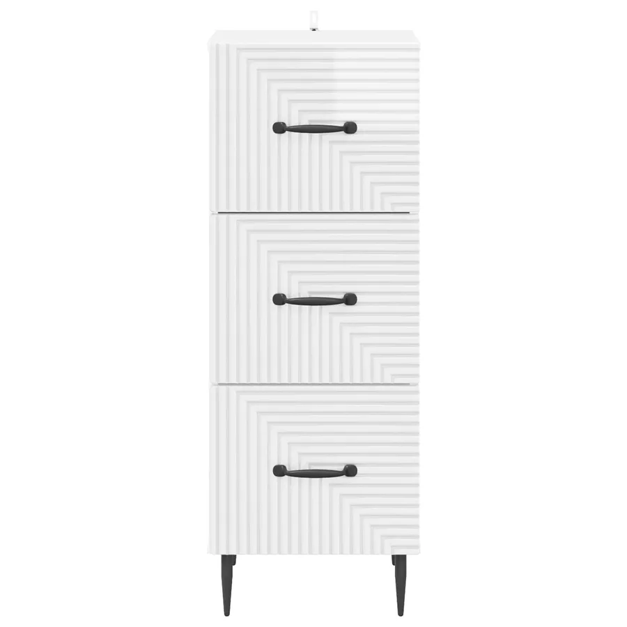 Armoire à tiroirs Blanc brillant 33 x 34,5 x 89,5 cm - 6