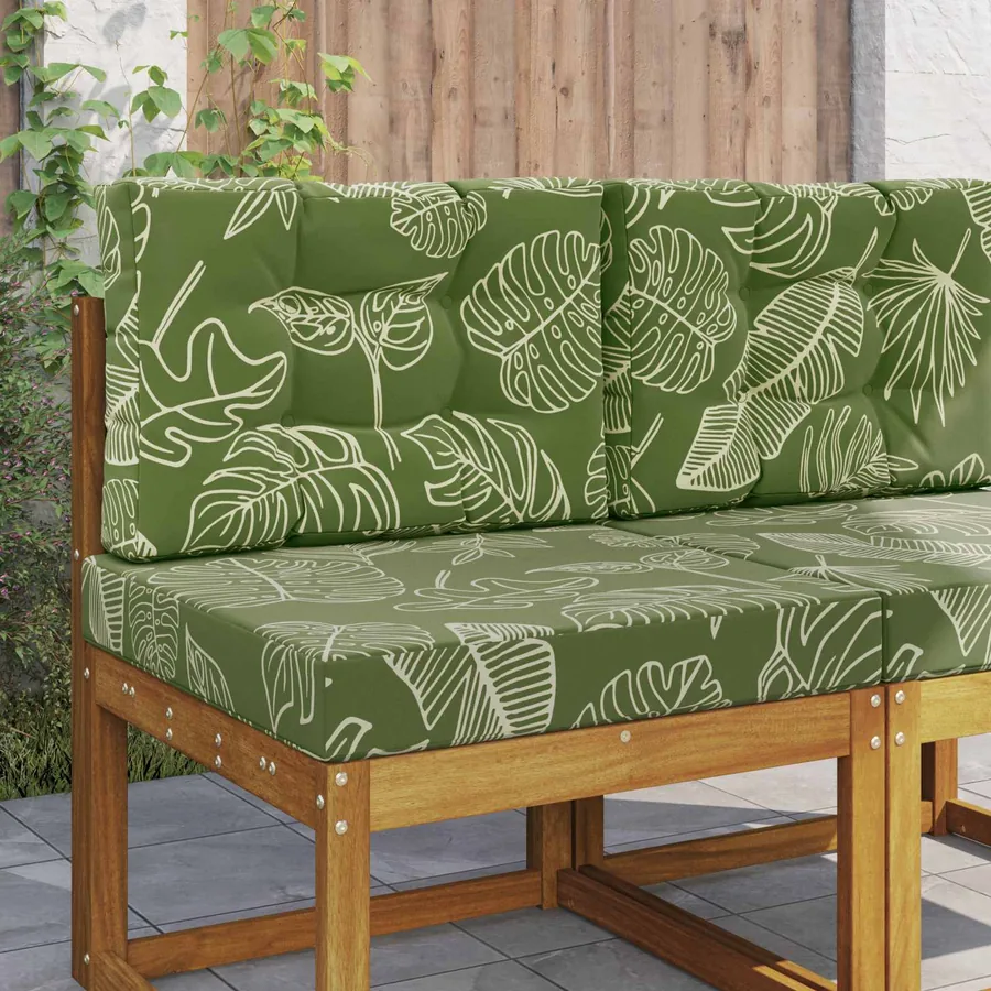 Coussin de canapé d'extérieur 2 pcs Modèle feuille Polyester