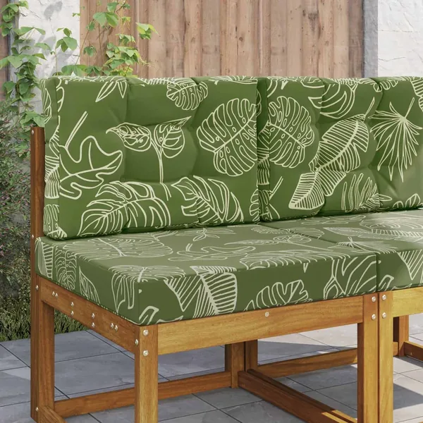 Coussin de canapé d'extérieur 2 pcs Modèle feuille Polyester