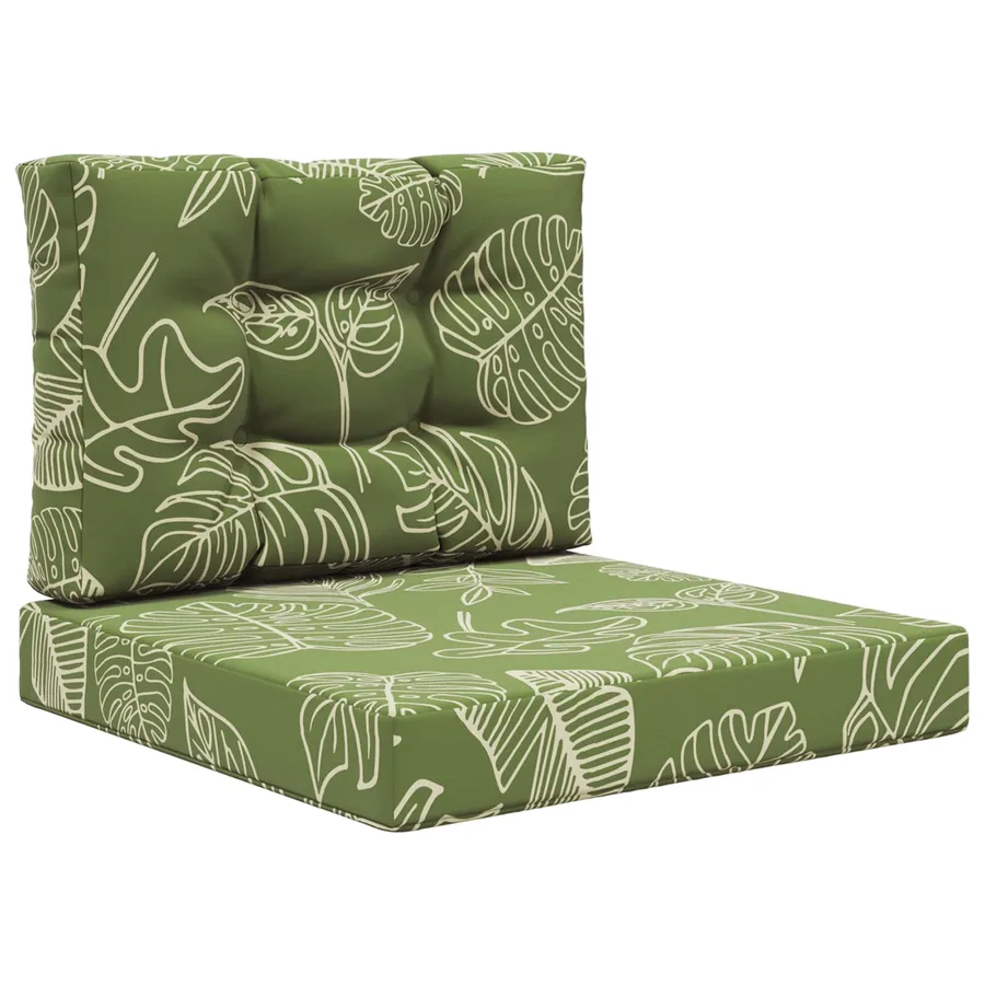 Coussin de canapé d'extérieur 2 pcs Modèle feuille Polyester - 2