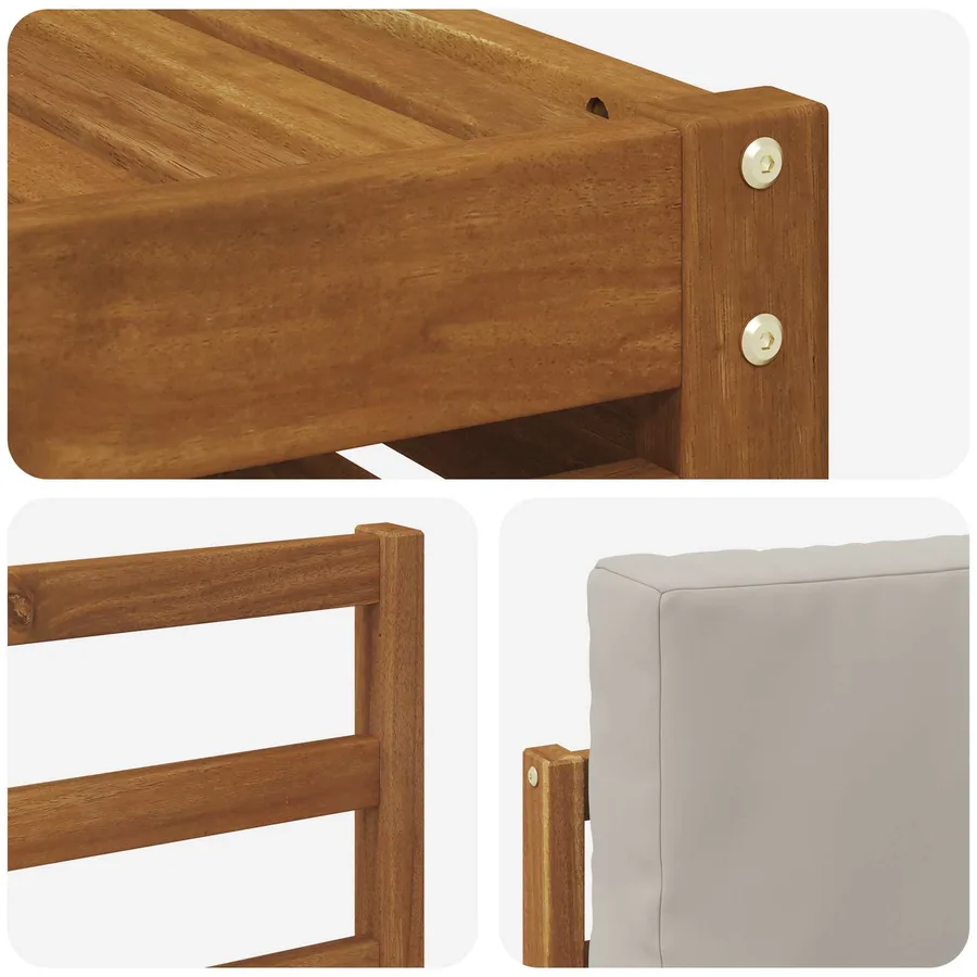 Ensemble de canapé d'angle 7 pcs Gris Naturel et Clair - 7