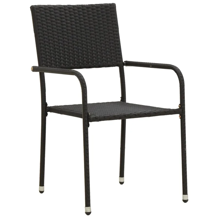 Ensemble à manger d'extérieur 9 pcs Résine tressée Noir - 4