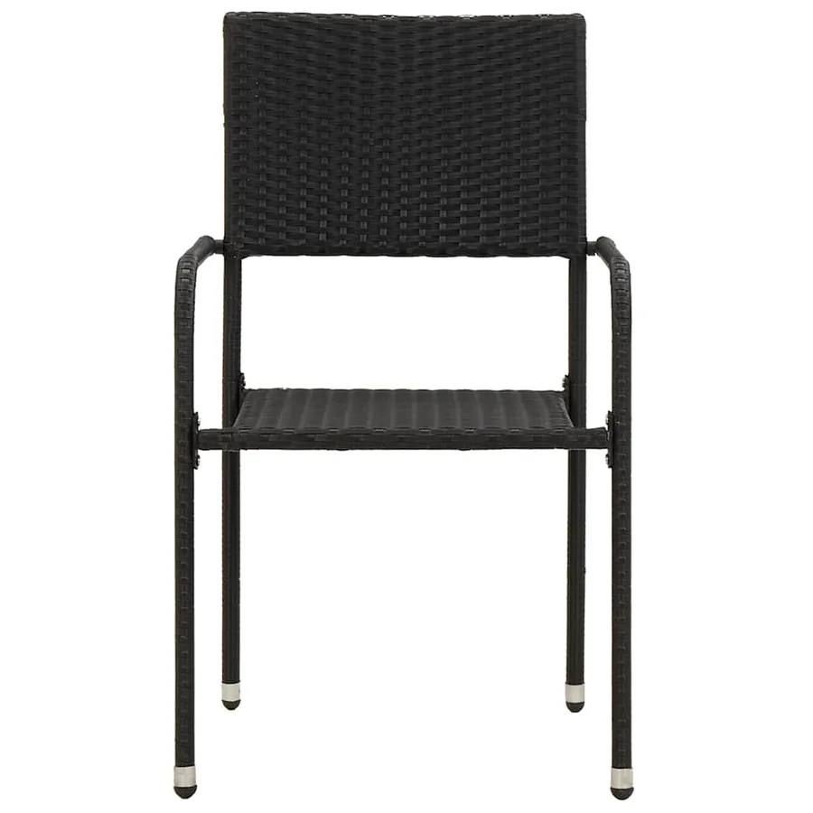 Ensemble à manger d'extérieur 9 pcs Résine tressée Noir - 5