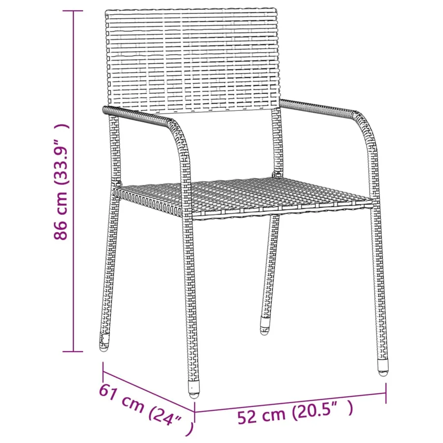Ensemble à manger d'extérieur 9 pcs Résine tressée Noir - 8