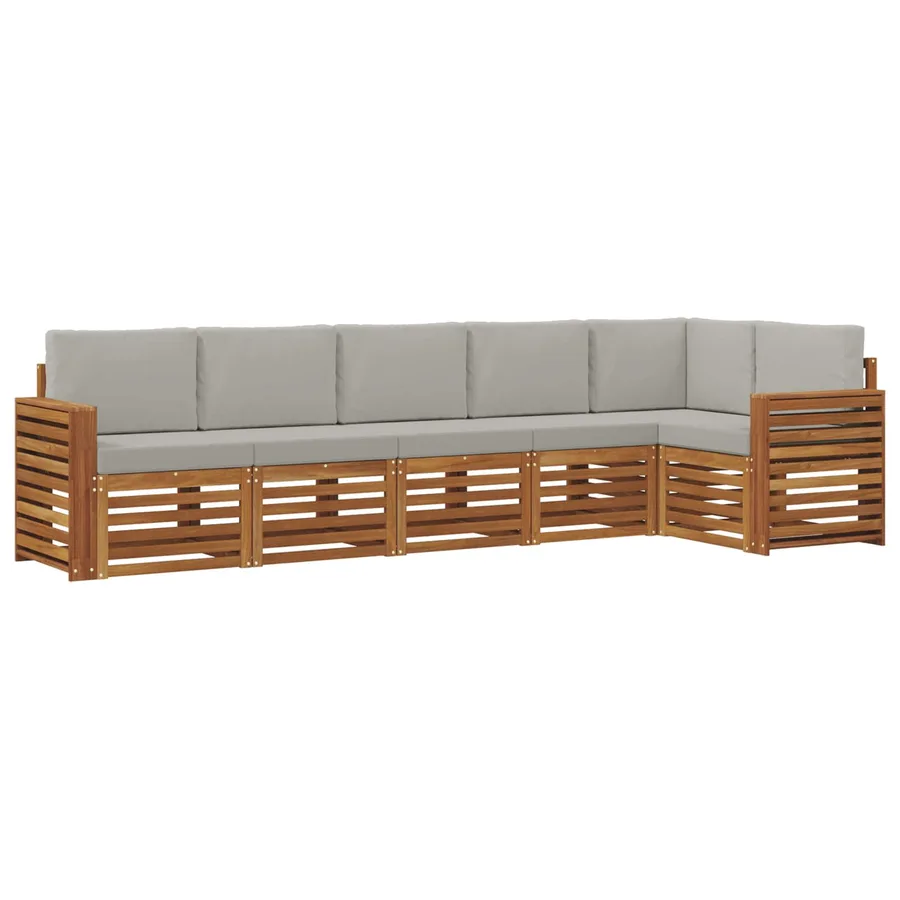Ensemble de canapé d'angle 6 pcs Gris Naturel et Clair - 2