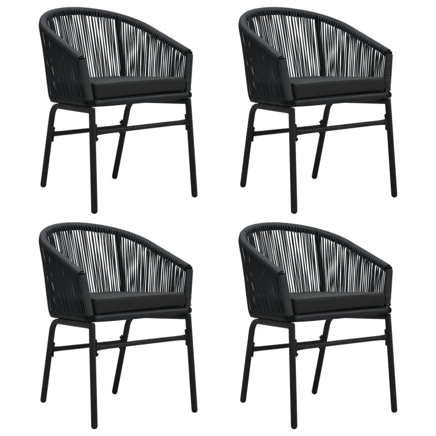 Ensemble à manger de jardin 5 pcs Noir - 3