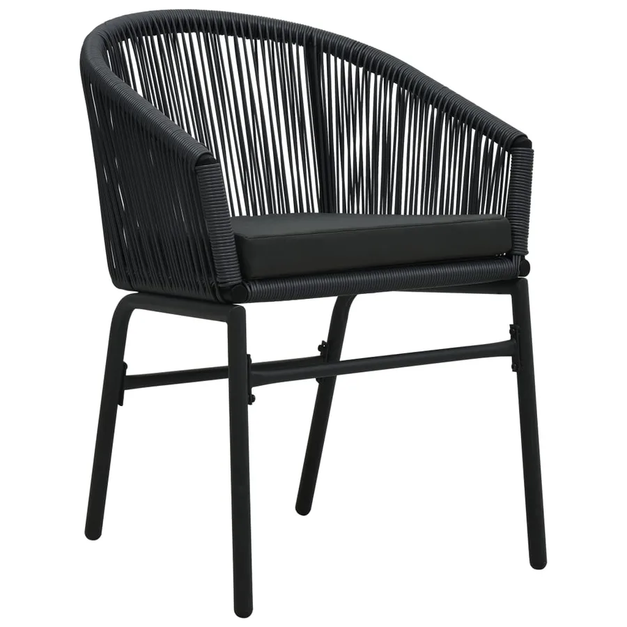 Ensemble à manger de jardin 5 pcs Noir - 4