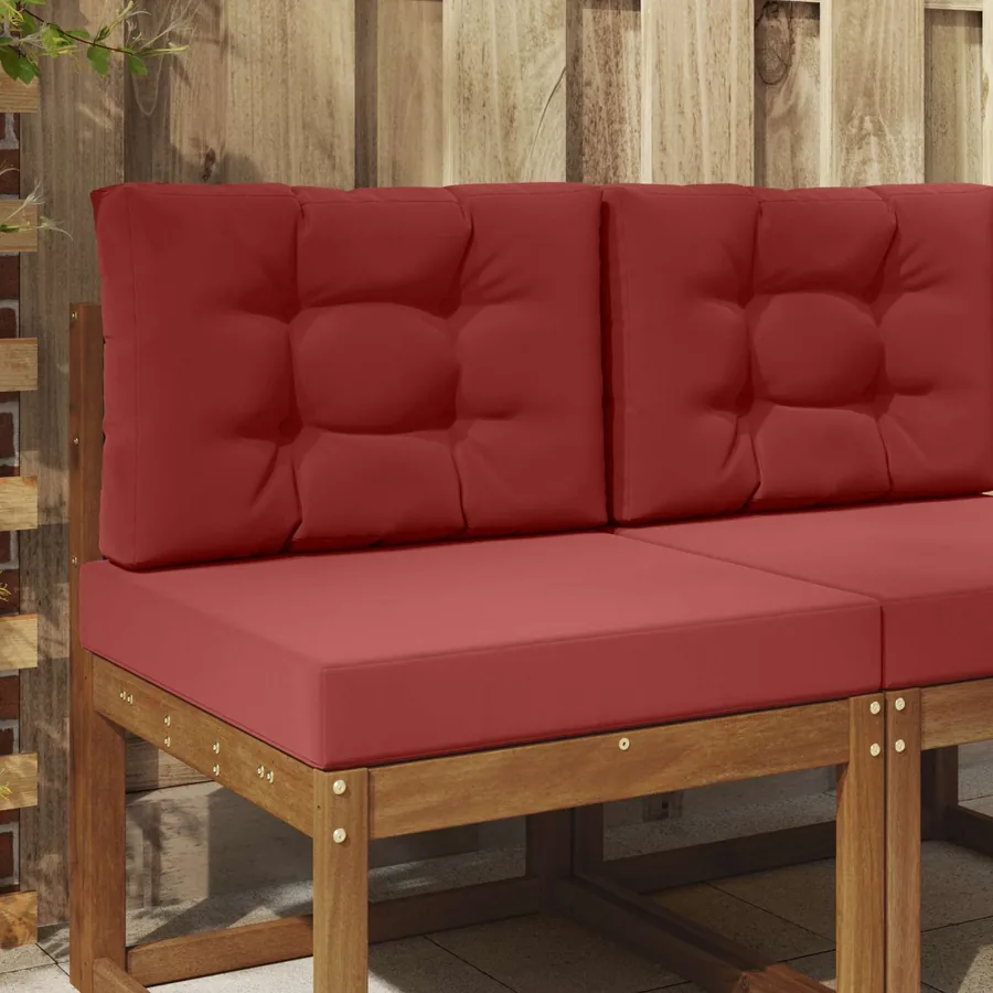 Coussin de canapé d'extérieur 2 pcs Bordeaux Polyester
