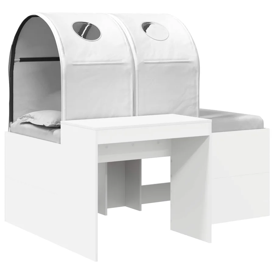 Lit avec Tunnel 3 pc Chêne Artisanal et Blanc Bois d'ingénierie - 2