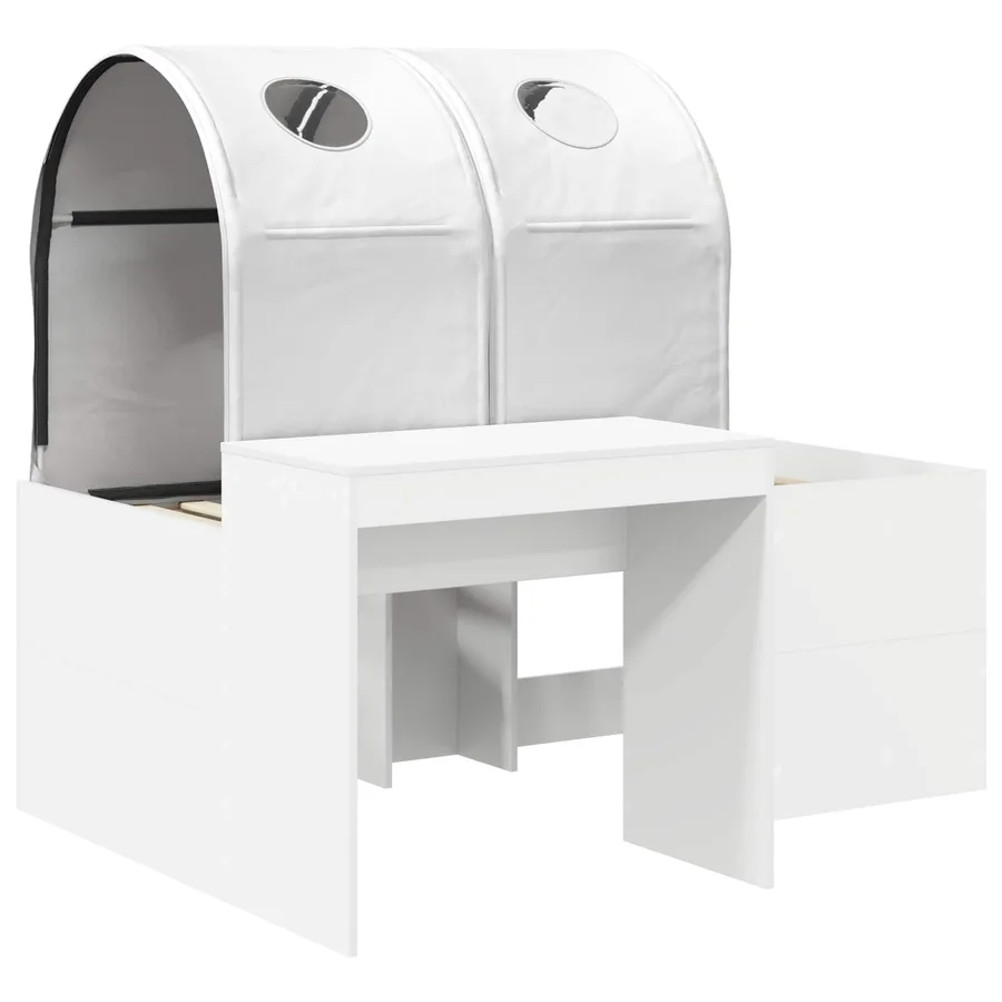 Lit avec Tunnel 3 pc Chêne Artisanal et Blanc Bois d'ingénierie - 3