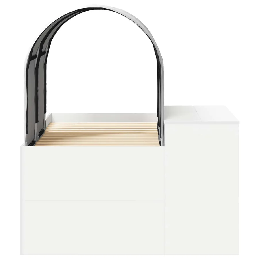 Lit avec Tunnel 3 pc Chêne Artisanal et Blanc Bois d'ingénierie - 7
