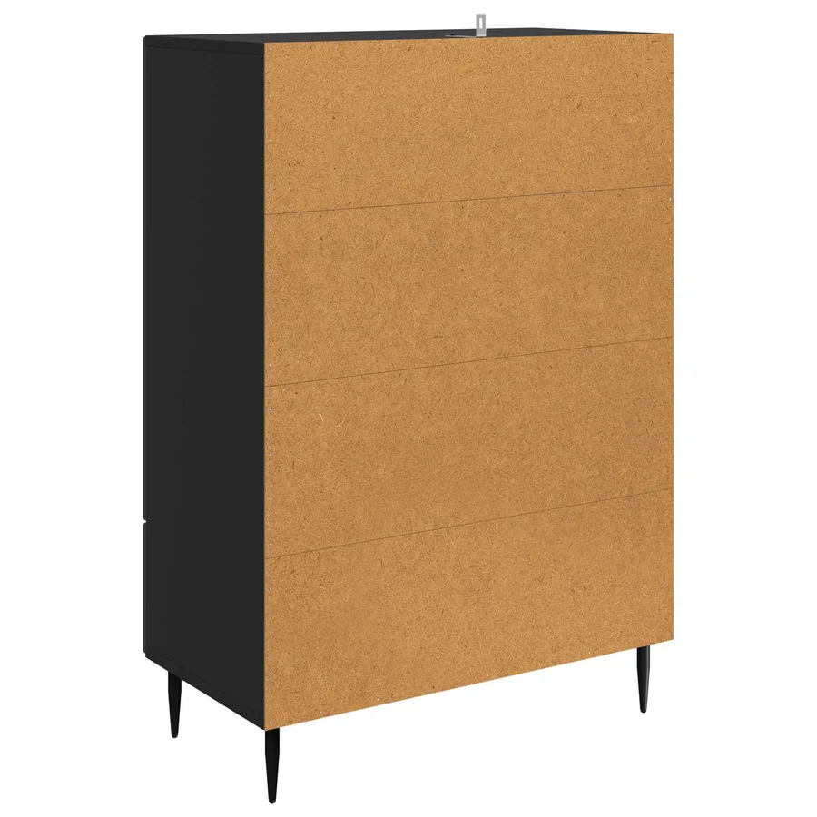 Buffet avec tiroir Noir 66 x 34,5 x 95 cm Bois d'ingénierie - 7