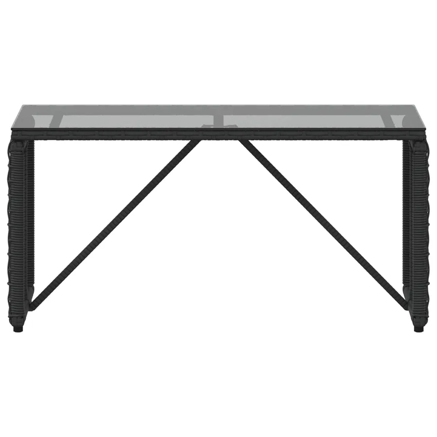 Table de jardin Noir 80 x 40 x 40 cm Rattan PE et Verre - 4