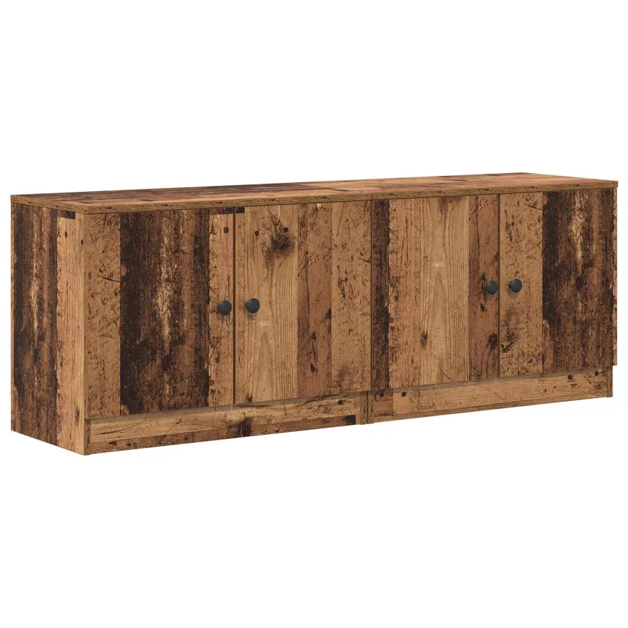 Armoire de rangement pour lit mezzanine 2 pc Bois ancien - 2