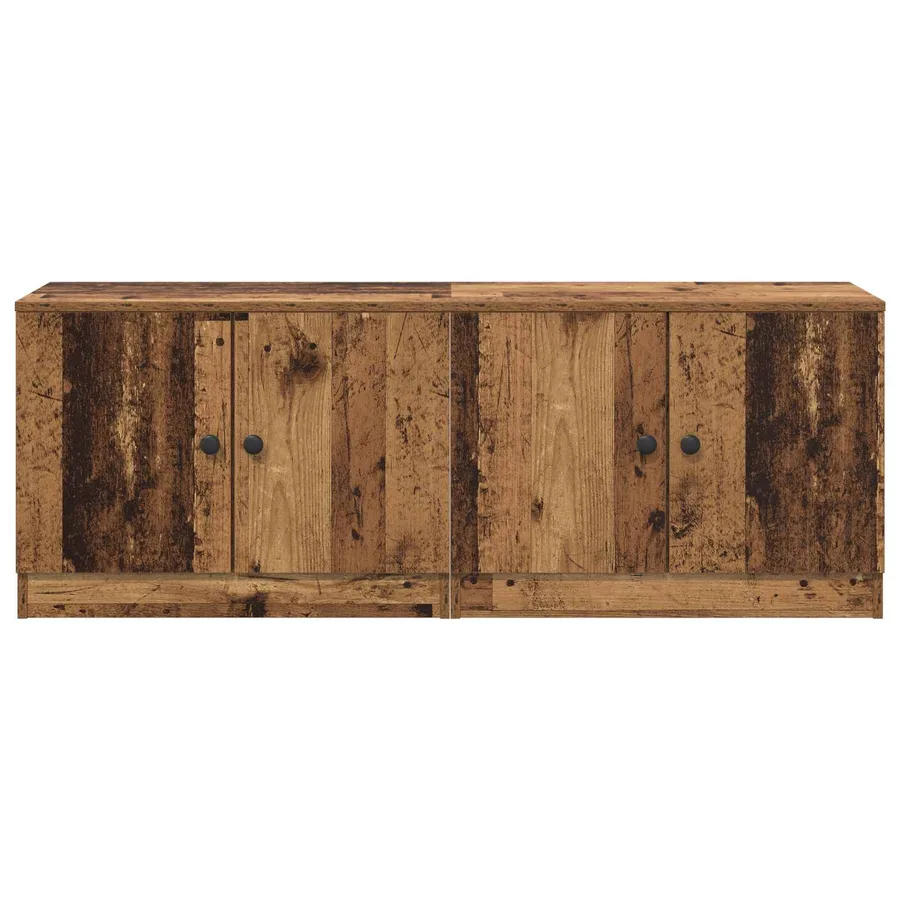 Armoire de rangement pour lit mezzanine 2 pc Bois ancien - 5