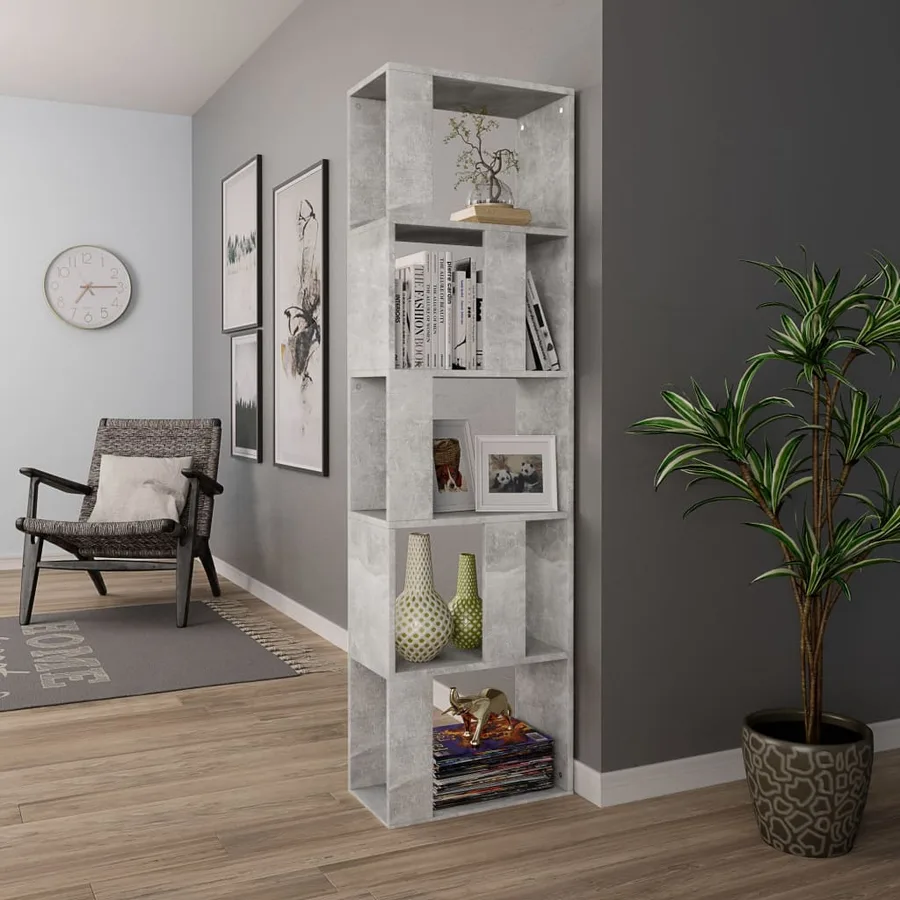 Bookcase/Room divider Concrete grey Engineered wood - 4