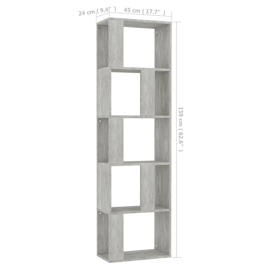 Bookcase/Room divider Concrete grey Engineered wood - 7