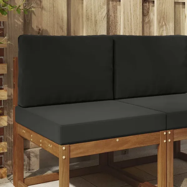 Coussin de canapé d'extérieur 2 pcs Noir Polyester
