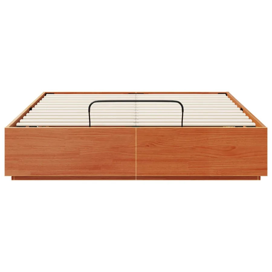 Cadre de lit ottoman avec rangement Brun cire 140 x 190 cm - 7
