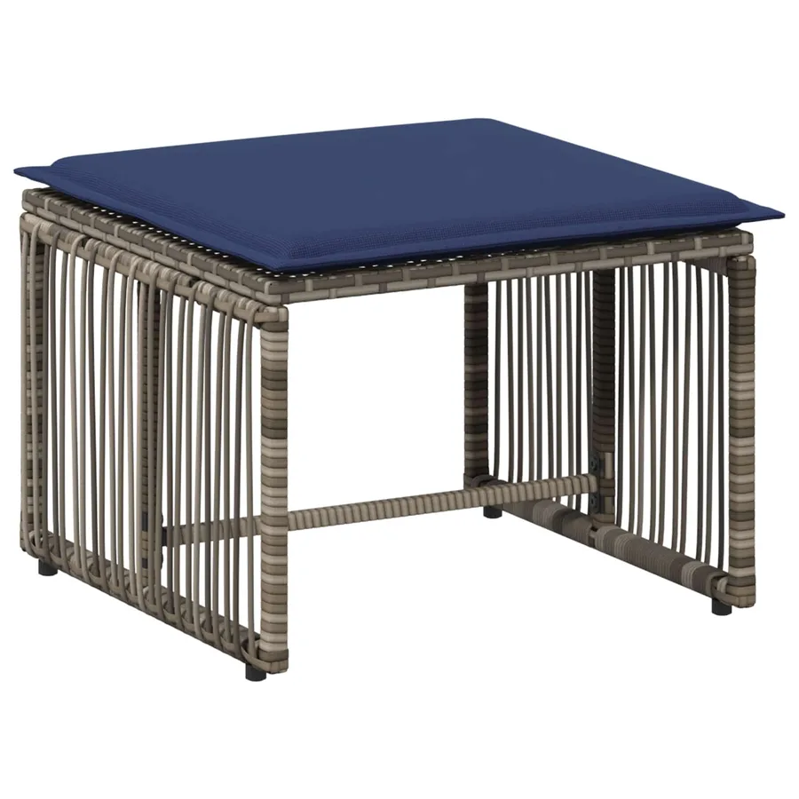 Ensemble de meubles d'extérieur 11 pcs Gris et bleu marine - 6