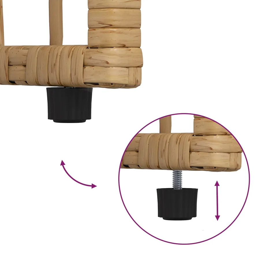 Ensemble de meubles d'extérieur 5 pcs Blanc Naturel et Crème - 13