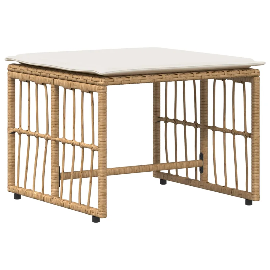 Ensemble de meubles d'extérieur 5 pcs Blanc Naturel et Crème - 6