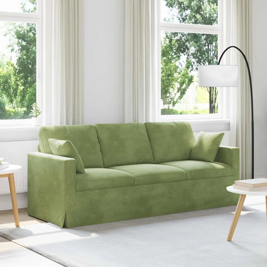 Canapé Vert clair 198 x 78 x 80 cm Velours