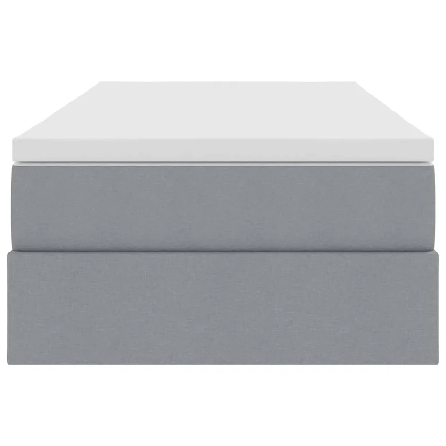 Lit avec rangement et matelas Gris clair 100 x 200 cm Polyester - 7