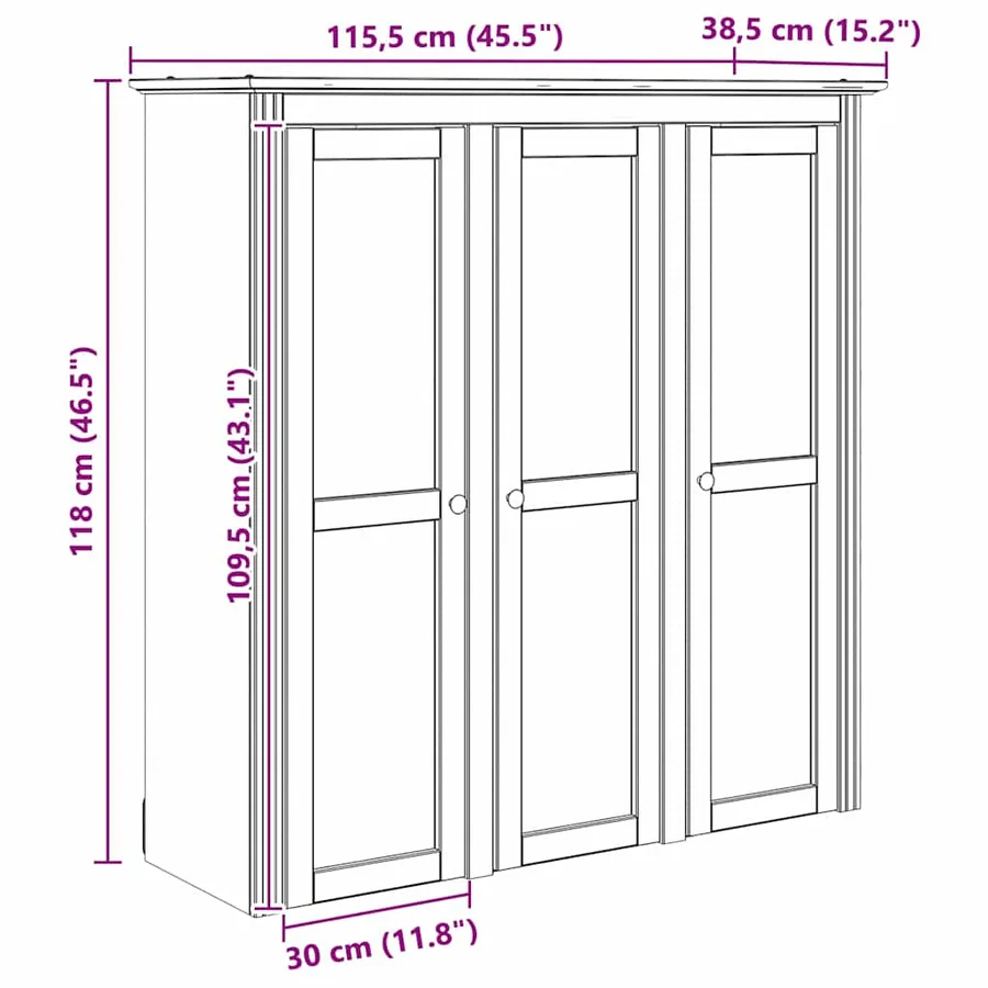 Meuble avec Portes en Verre BODO Marron miel - 8