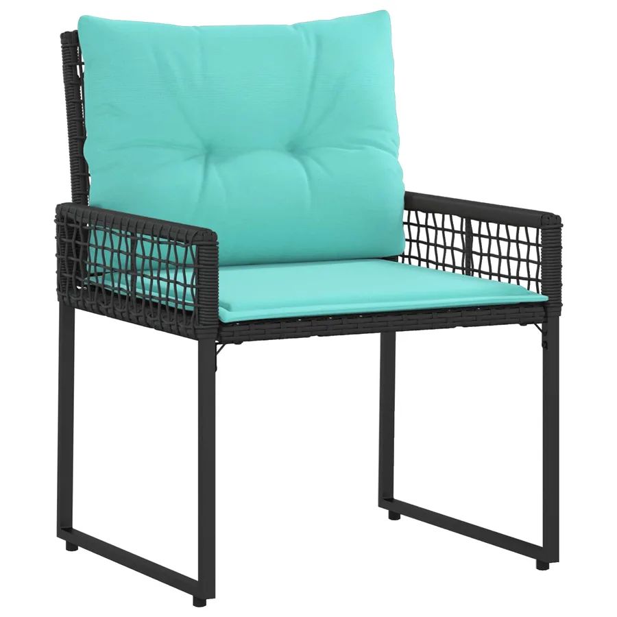 Ensemble de meubles d'extérieur 3 pcs Noir et turquoise - 4