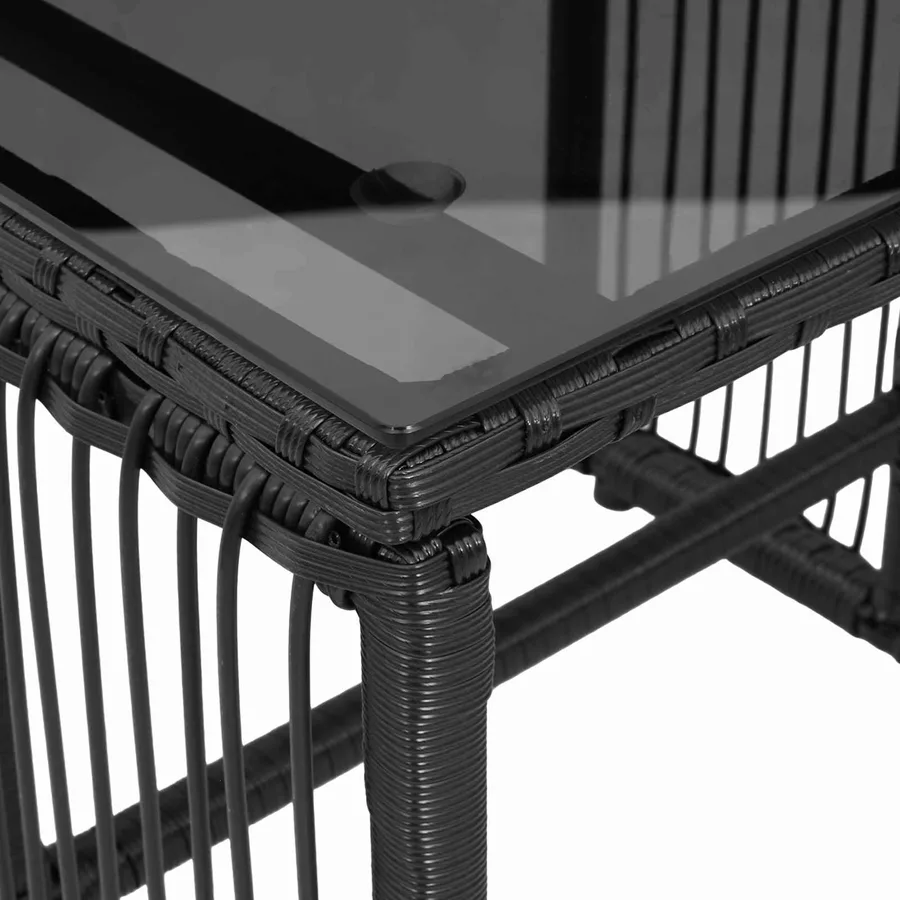Ensemble de meubles d'extérieur 7 pcs Noir et blanc crème - 11