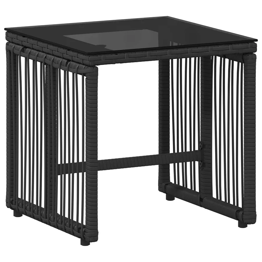 Ensemble de meubles d'extérieur 7 pcs Noir et blanc crème - 6