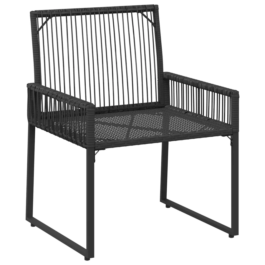 Ensemble de meubles d'extérieur 7 pcs Noir et blanc crème - 7