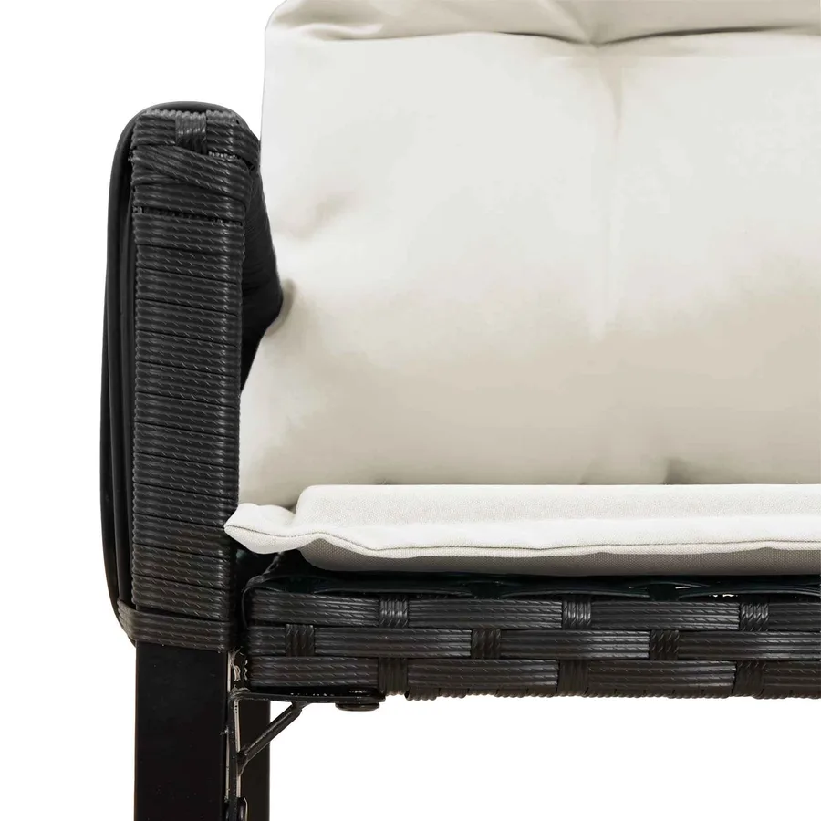 Ensemble de meubles d'extérieur 7 pcs Noir et blanc crème - 8
