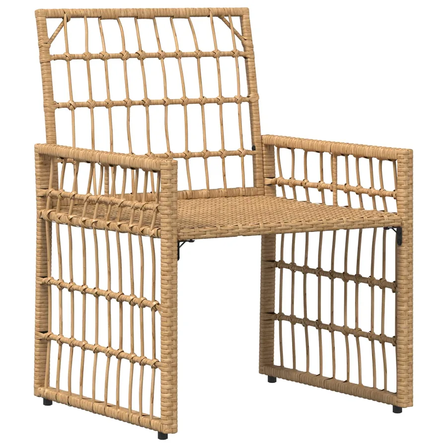 Ensemble de meubles d'extérieur 3 pcs Blanc Naturel et Crème - 6