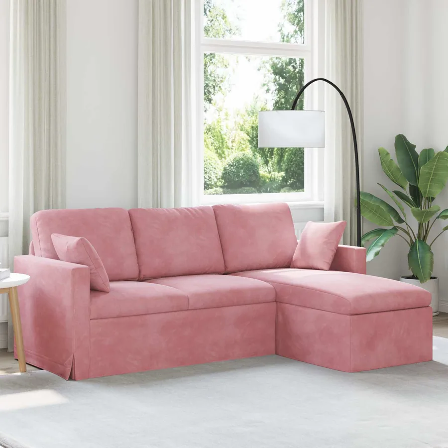 Canapé Rose 198 x 134 x 80 cm Velours