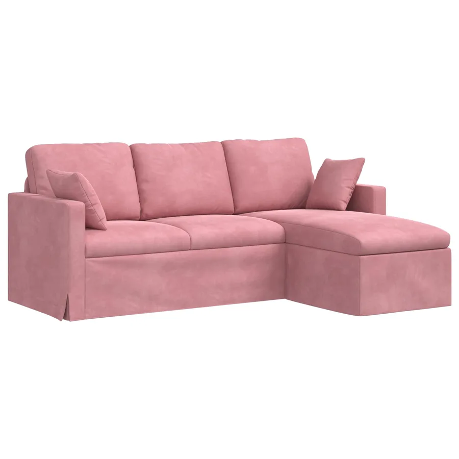 Canapé Rose 198 x 134 x 80 cm Velours - 2