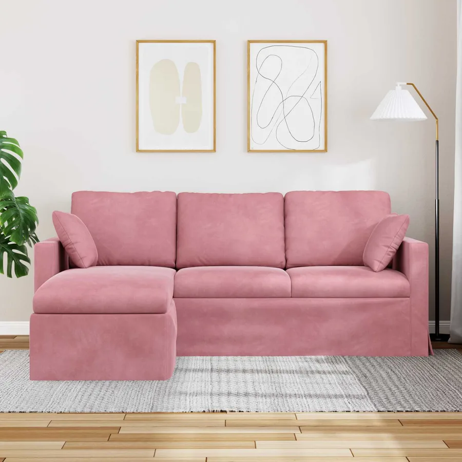 Canapé Rose 198 x 134 x 80 cm Velours - 3