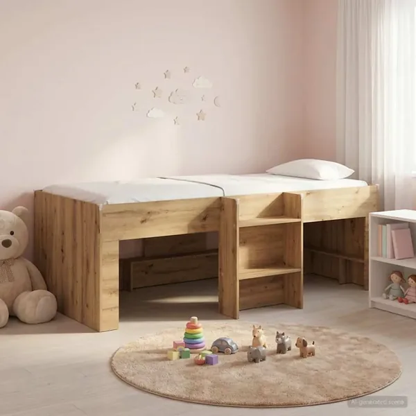 Cadre de Lit Élevé pour Enfants Chêne artisanal 98,5 x 200 cm