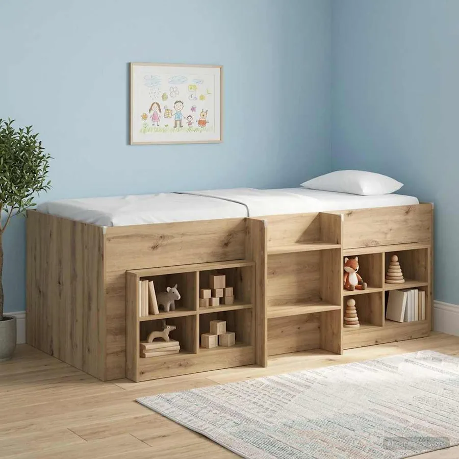 Cadre de Lit Élevé pour Enfants Chêne artisanal 98,5 x 200 cm - 3