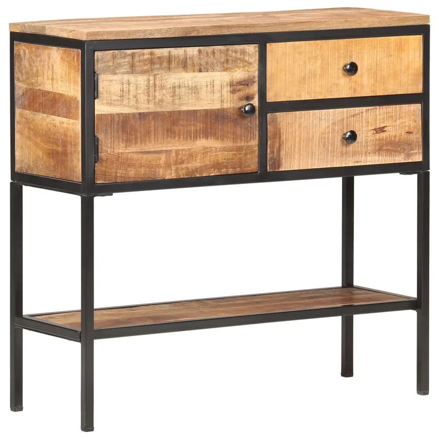 Buffet 85x30x80 cm Bois de manguier brut - 12