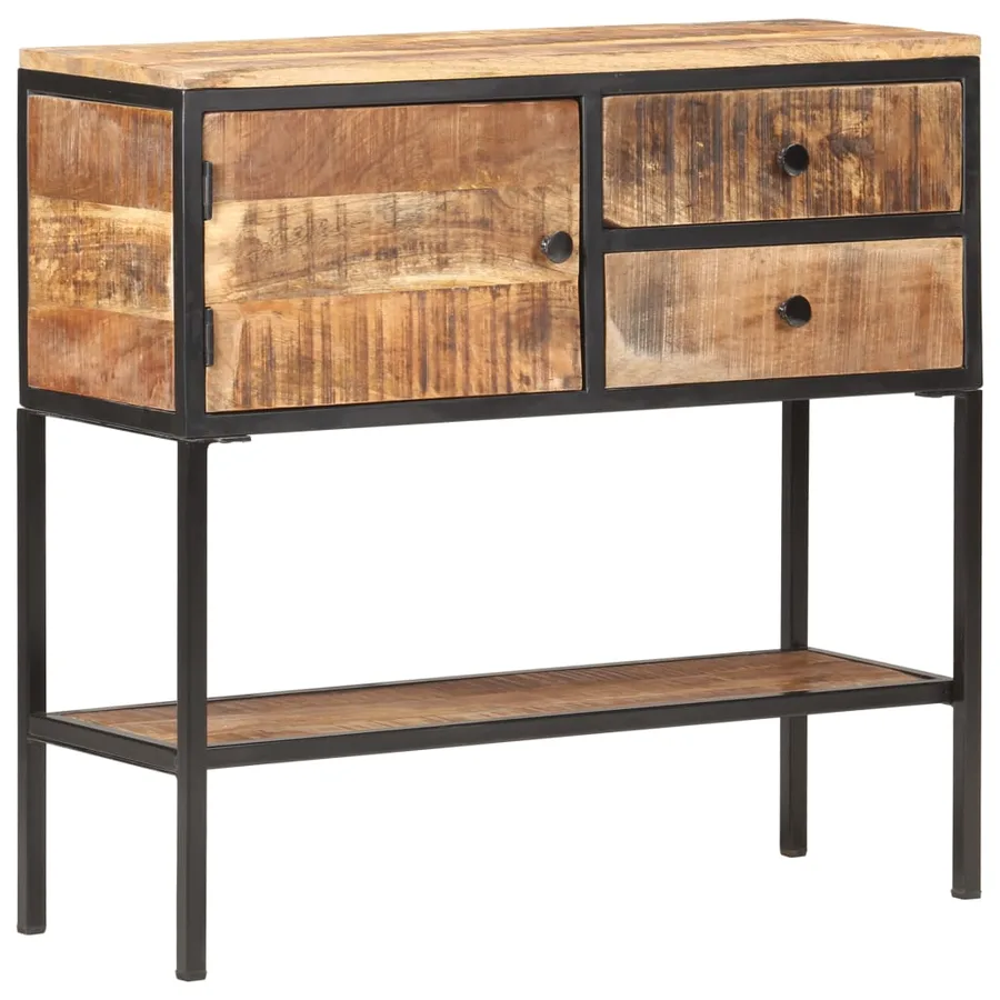 Buffet 85x30x80 cm Bois de manguier brut - 9