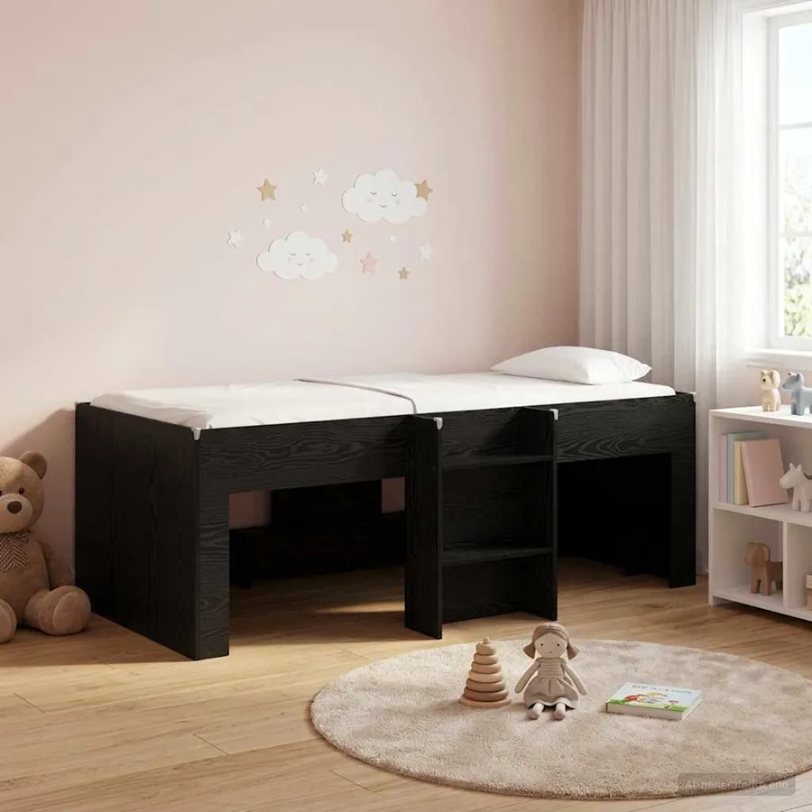 Cadre de Lit Élevé pour Enfants Chêne noir 98,5 x 200 cm - 3